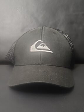 Quiksilver Black Cap with White Logo Embroidery